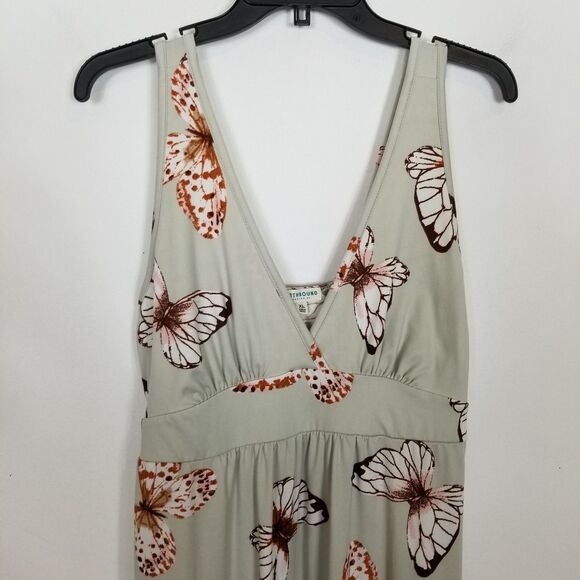 Earthbound Trading Company Women Butterfly Maxi Dress Sz XL  Boho Sleeveless - Picture 2 of 8